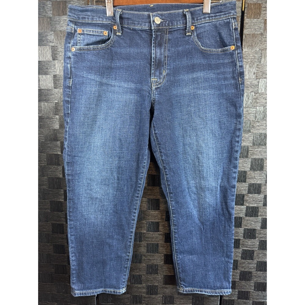 Gap Jeans Women's Size 10 Petite Girlfriend mid Rise Dark Wash 32x22